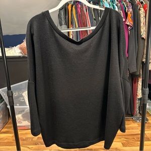 White House Black Market Low Back Sweater‎ Size Small Black 3/4 Sleeve